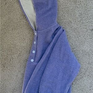 Outdoor Voices Purple Hooded Wool Snap Jacket